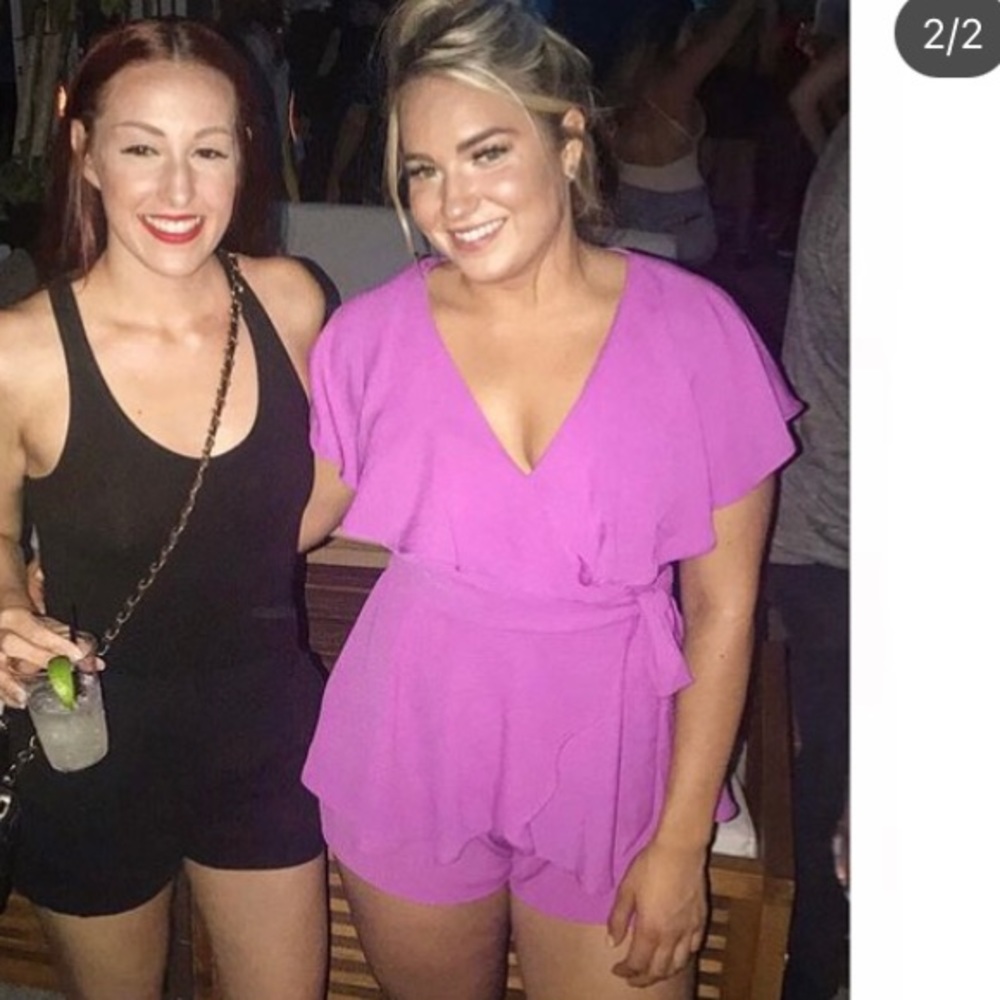 Vici flowy magenta romper